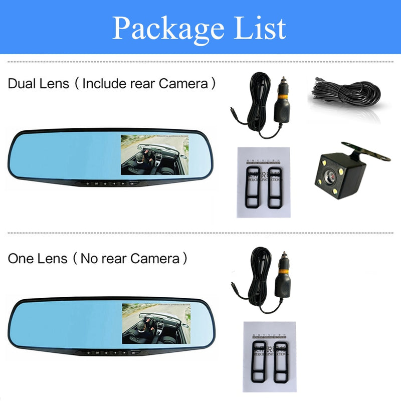 Car Dvr 4.3 Inch Camera Full HD 1080P